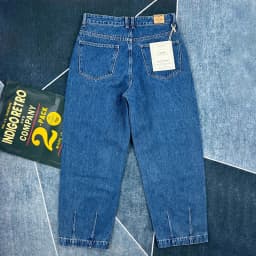 Heavyweight cotton jeans men's loose straight slightly tapered retro autumn and winter trousers