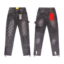 Y2k Baggy Denim Embroidery Hiphop Rock Revivals Jeans Street Style Retro Distressed Streetwear Clothing Men’s Zipper Cuffs Jeans