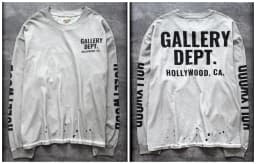 High Quality Designer GALLERY DEPT Long sleeved T-shirt 100% cotton men's and women's Vintage Printed High Street Trendy Fashion Hip Hop T-shirt
