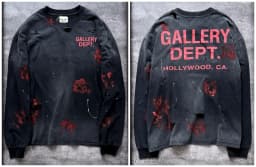 High Quality Designer GALLERY DEPT Long sleeved T-shirt 100% cotton men's and women's Vintage Printed High Street Trendy Fashion Hip Hop T-shirt