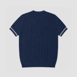 PG Men's Vertical Stripes Knit T-Shirt - Summer Round Neck Short Sleeve Shirt - Casual Fit Knit Pullover Shirt