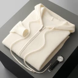 Men's Two-piece Sets 100% Merino Wool Knitting Hooded Collar Cardigan and Wide-leg Pant Autumn Winter Thickened Warm Clothing