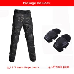 Military Tactical Pants Men's Cargo Outdoor Pants Multi-pocket Wear-resistant Breathable Workwear Combat Trousers +Knee Pads