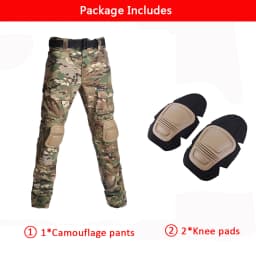 Military Tactical Pants Men's Cargo Outdoor Pants Multi-pocket Wear-resistant Breathable Workwear Combat Trousers +Knee Pads