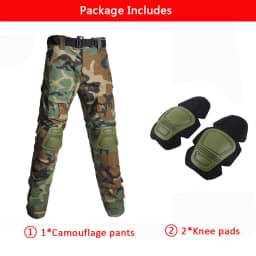Military Tactical Pants Men's Cargo Outdoor Pants Multi-pocket Wear-resistant Breathable Workwear Combat Trousers +Knee Pads