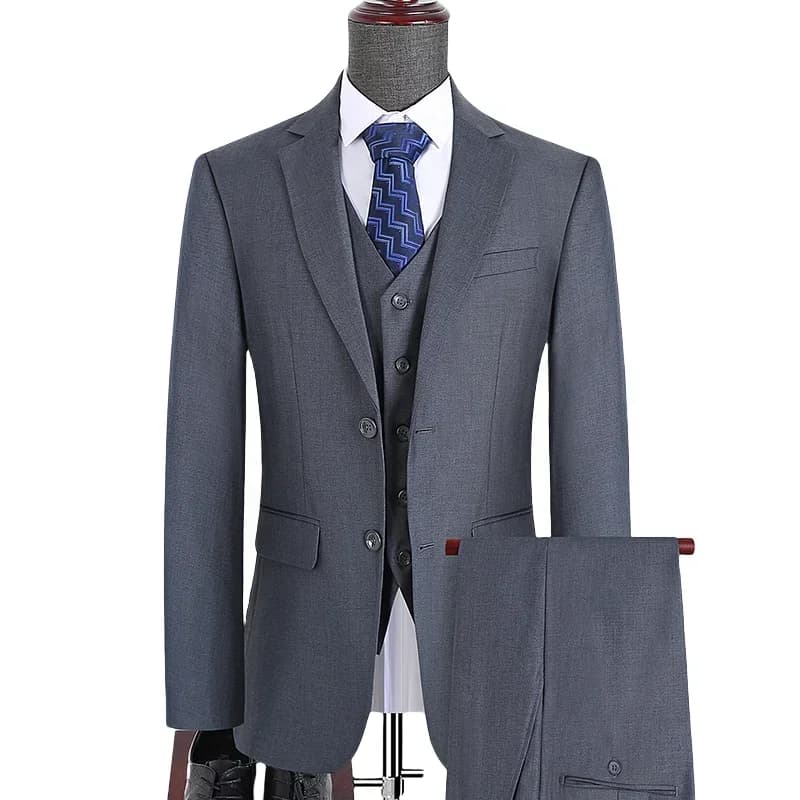 Suit Outdoors Korean Fashion Version of Slim-fit Work Clothes Fashion Business Men Casual Wedding Gentleman (Blazer+Vest+Pants)