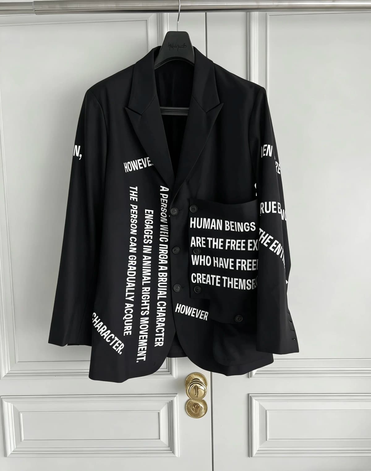 TOP-YAMAMOTO original design structure black wool suit with rear slit banquet suit jacket