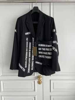 TOP-YAMAMOTO original design structure black wool suit with rear slit banquet suit jacket