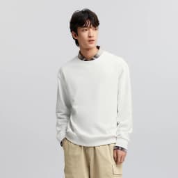 Semir Pullover Men Solid Color Simple Versatile 2025 New Spring Long Sleeve Top Casual Round Neck Top