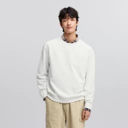 Semir Pullover Men Solid Color Simple Versatile 2025 New Spring Long Sleeve Top Casual Round Neck Top