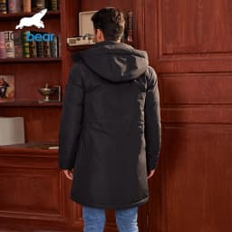 Icebear 2024 New Winter Men's Jacket Midi Big Hood Thermal Coat Fashion Men's Jacket MWD4292I