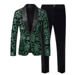 High-end Velvet Sequin Men's Wedding Prom Party Suits Singer Host Stage Performance Luxury Blazer and Pants