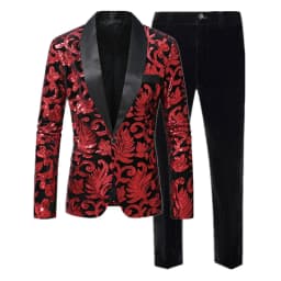 High-end Velvet Sequin Men's Wedding Prom Party Suits Singer Host Stage Performance Luxury Blazer and Pants