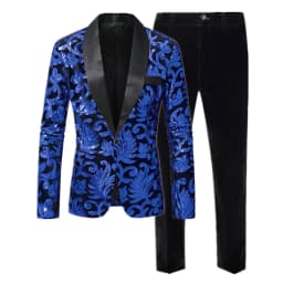 High-end Velvet Sequin Men's Wedding Prom Party Suits Singer Host Stage Performance Luxury Blazer and Pants