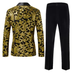 High-end Velvet Sequin Men's Wedding Prom Party Suits Singer Host Stage Performance Luxury Blazer and Pants
