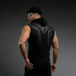 VSZAP Men's Sleeveless Hoodie MMA Fighting Vest Quick-Dry Breathable Gym Workout Training Boxing Muay Thai Jiu-Jitsu