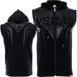 VSZAP Men's Sleeveless Hoodie MMA Fighting Vest Quick-Dry Breathable Gym Workout Training Boxing Muay Thai Jiu-Jitsu