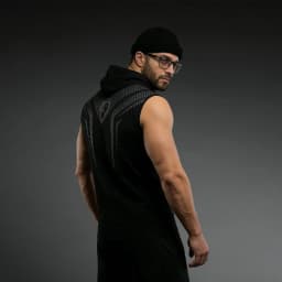 VSZAP Men's Sleeveless Hoodie MMA Fighting Vest Quick-Dry Breathable Gym Workout Training Boxing Muay Thai Jiu-Jitsu