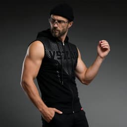 VSZAP Men's Sleeveless Hoodie MMA Fighting Vest Quick-Dry Breathable Gym Workout Training Boxing Muay Thai Jiu-Jitsu