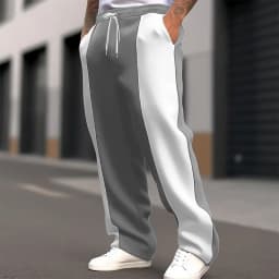 2025 Men's Sweatpants Trousers Straight Leg Sweatpants Drawstring Pocket Color Block Comfort Sports Outdoor Fashion Pants