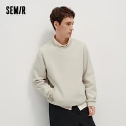 Semir Men Sweatshirt Warm Insulation 2026 Winter Everyday Wear Soft Comfort Casual Style Clean Silhouette Daily Wardrobe