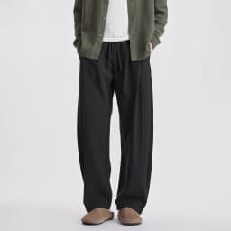 Men Lyocell Drawstring Pleated Wide Leg Casual Pants 2026 Autumn Mature Style Commuter Versatile Draped Straight Long Trousers
