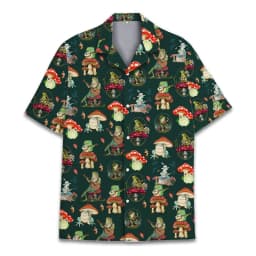 Colorful Mushroom 3d Print Hawaiian Shirt For Men Summer Vacation Plants Beach Shirts Button Short Sleeve Street Aloha Shirt