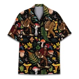 Colorful Mushroom 3d Print Hawaiian Shirt For Men Summer Vacation Plants Beach Shirts Button Short Sleeve Street Aloha Shirt