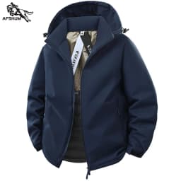 Jacket Men's Spring Autumn New Men Jacket Solid Color Hooded Jackets Casual Coat Men's Business Coats Size M-5XL 6XL Hat Detacha