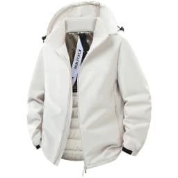 Jacket Men's Spring Autumn New Men Jacket Solid Color Hooded Jackets Casual Coat Men's Business Coats Size M-5XL 6XL Hat Detacha