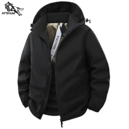 Jacket Men's Spring Autumn New Men Jacket Solid Color Hooded Jackets Casual Coat Men's Business Coats Size M-5XL 6XL Hat Detacha