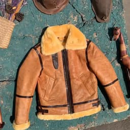 Vintage Real Fur Men Winter Warm Wool Genuine Leather Motorcycle Jacket Slim Fit Turndown Collar Classic Pilot Shearling Coat