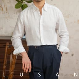 100 Linen Thin Long-sleeved Shirt Vintage Laid-back Old Money Style Sun-proof Breathable Gentry Shirt for Men