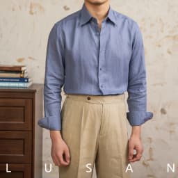 100 Linen Thin Long-sleeved Shirt Vintage Laid-back Old Money Style Sun-proof Breathable Gentry Shirt for Men