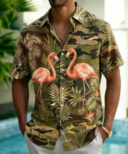 Men's Wild Jungle Animal Print Shirt, Bold Safari Style for Summer Holiday, Daily Outings, Beach Trips & Streetwear