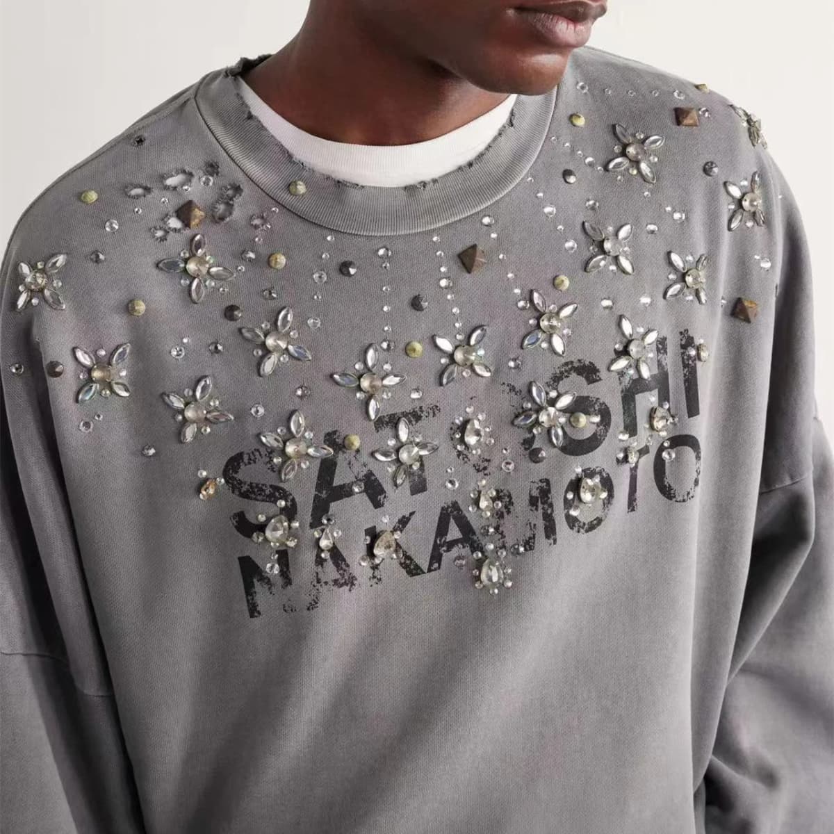 SATOSHI NAKAMOTO 26SS CRYSTAL CASTLE CREWNECK Sweatshirts Men Women High Quality Hooded