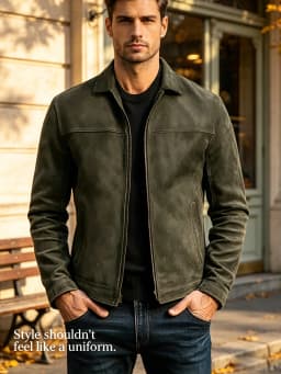 Men Retro Leather Jacket Zip‑Up Front Closure Long Sleeve Punk Outerwear High‑Quality Spring Autumn Men's Jackets & Light Coats