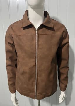 Men Retro Leather Jacket Zip‑Up Front Closure Long Sleeve Punk Outerwear High‑Quality Spring Autumn Men's Jackets & Light Coats