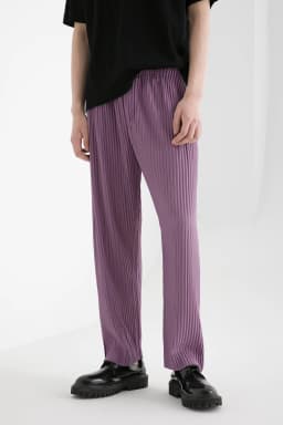 Miyake Pants for Men Straight Pants Casual Fashion Trousers Loose Korean Style Pants Men Clothing Bottoms