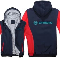 2025 MEW Cfmoto Hoodies Winter Thick Warm Fleece Zipper Men Coat Sportwear Cfmoto Sweatshirt Streetwear