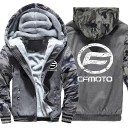 2025 MEW Cfmoto Hoodies Winter Thick Warm Fleece Zipper Men Coat Sportwear Cfmoto Sweatshirt Streetwear