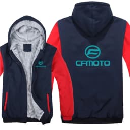 2025 MEW Cfmoto Hoodies Winter Thick Warm Fleece Zipper Men Coat Sportwear Cfmoto Sweatshirt Streetwear