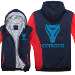 2025 MEW Cfmoto Hoodies Winter Thick Warm Fleece Zipper Men Coat Sportwear Cfmoto Sweatshirt Streetwear
