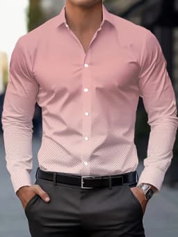 Suit shirt pink black white casual outdoor solid color striped comfortable soft lapel men's tops office plus size 2024
