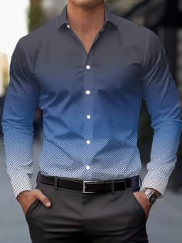 Suit shirt pink black white casual outdoor solid color striped comfortable soft lapel men's tops office plus size 2024