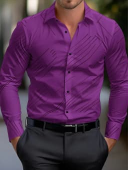 Suit shirt pink black white casual outdoor solid color striped comfortable soft lapel men's tops office plus size 2024