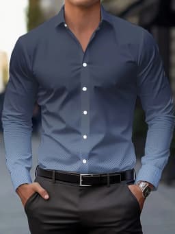 Suit shirt pink black white casual outdoor solid color striped comfortable soft lapel men's tops office plus size 2024