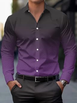 Suit shirt pink black white casual outdoor solid color striped comfortable soft lapel men's tops office plus size 2024
