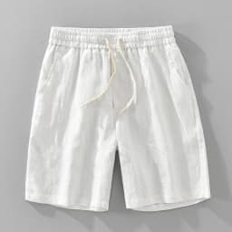 Summer New Casual Breathable Pure Linen Shorts for Men Clothing Straight Solid Color Summer Pants EC1362
