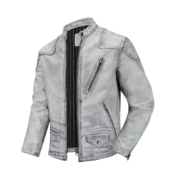 Vintage Distressed Genuine Leather Jacket Men Retro Dirty Finish Stand Collar Classic Real Cowhide Leather Coat Fashion Casual D